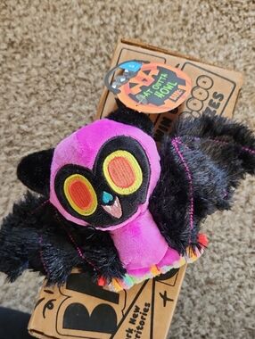 Plush Halloween Bat Stuffed Animal - Pink & Black